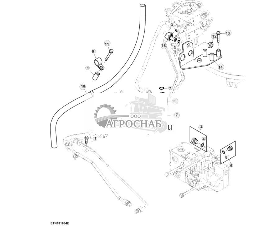 Заглушка, система рулевого управления, система ActiveCommand Steering™ (ACS™), без гидравлического тормоза прицепа (804101 - ) - ST906652 580.jpg